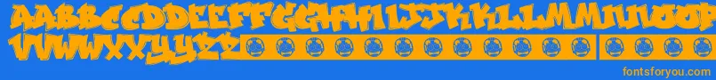 Jakarta Font – Orange Fonts on Blue Background