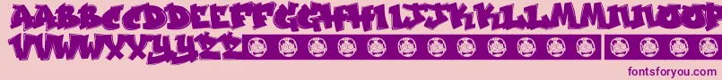 Jakarta-fontti – violetit fontit vaaleanpunaisella taustalla