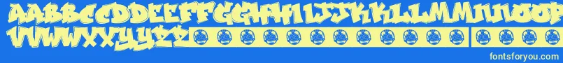 Jakarta Font – Yellow Fonts on Blue Background