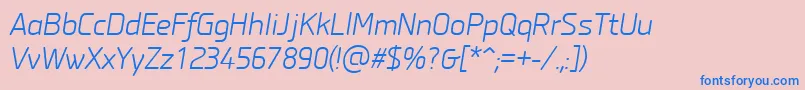 Шрифт PfisotextproLightitalic – синие шрифты на розовом фоне