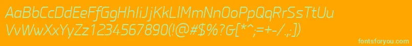 PfisotextproLightitalic Font – Green Fonts on Orange Background