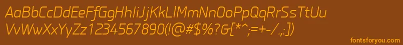 Шрифт PfisotextproLightitalic – оранжевые шрифты на коричневом фоне