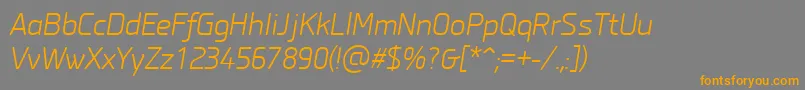 PfisotextproLightitalic Font – Orange Fonts on Gray Background