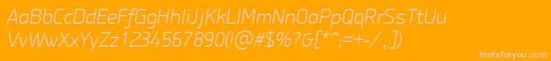 Police PfisotextproLightitalic – polices roses sur fond orange