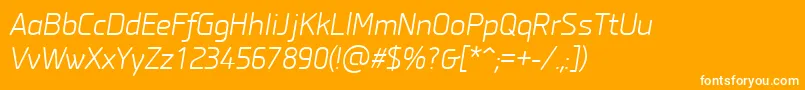 PfisotextproLightitalic Font – White Fonts on Orange Background