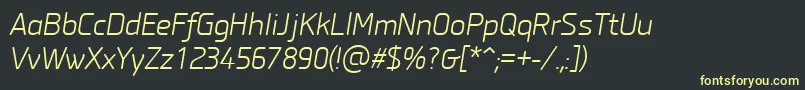 Шрифт PfisotextproLightitalic – жёлтые шрифты на чёрном фоне