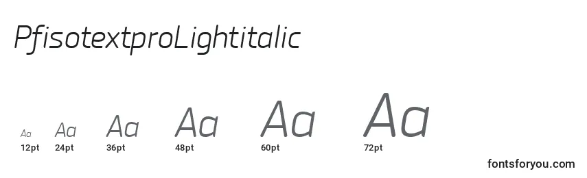 PfisotextproLightitalic Font Sizes
