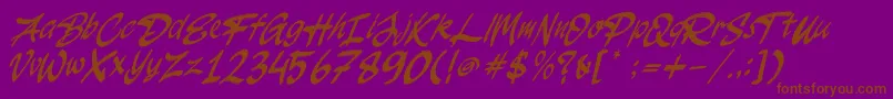 JakAs Italic Font – Brown Fonts on Purple Background