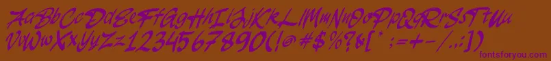 JakAs Italic Font – Purple Fonts on Brown Background