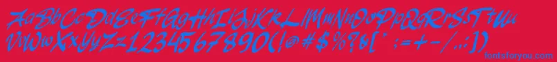 fuente JakAs Italic – Fuentes Azules Sobre Fondo Rojo