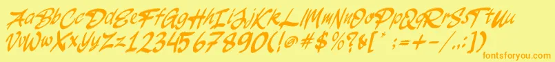 fuente JakAs Italic – Fuentes Naranjas Sobre Fondo Amarillo
