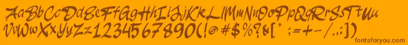JakAs Regular Font – Brown Fonts on Orange Background