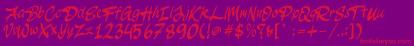 JakAs Regular Font – Red Fonts on Purple Background