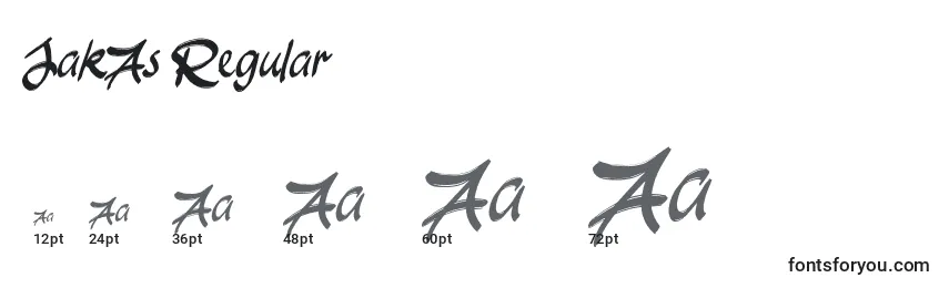 JakAs Regular Font Sizes