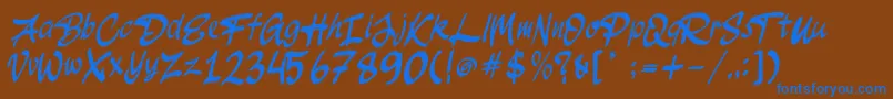 More about JakAs Regular Font JakAs Regular Font – Blue Fonts on Brown Background
