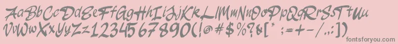 JakAs Regular Font – Gray Fonts on Pink Background