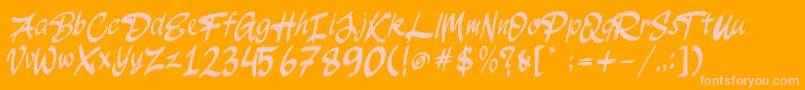 Fonte JakAs Regular – fontes rosa em um fundo laranja