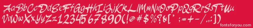 JakAs Regular Font – Pink Fonts on Red Background