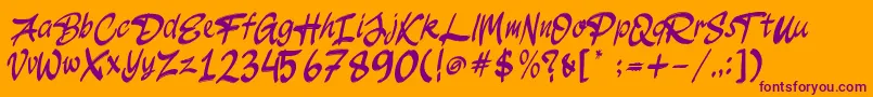 Police JakAs Regular – polices violettes sur fond orange