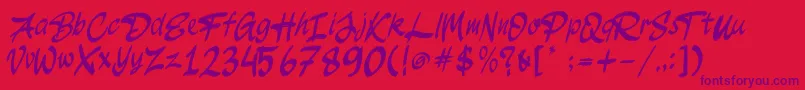 JakAs Regular Font – Purple Fonts on Red Background
