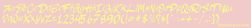 En savoir plus sur la police JakAs Regular Police JakAs Regular – polices jaunes sur fond rose