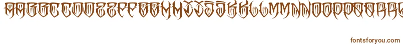 フォントJAKEJARKOR   FELONA – 白い背景に茶色のフォント