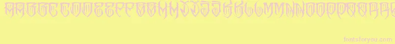 フォントJAKEJARKOR   FELONA – ピンクのフォント、黄色の背景