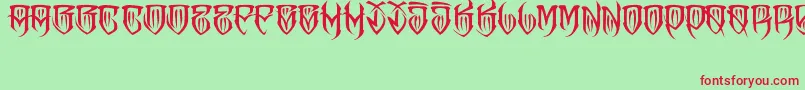 JAKEJARKOR   FELONA-Schriftart – Rote Schriften auf grünem Hintergrund
