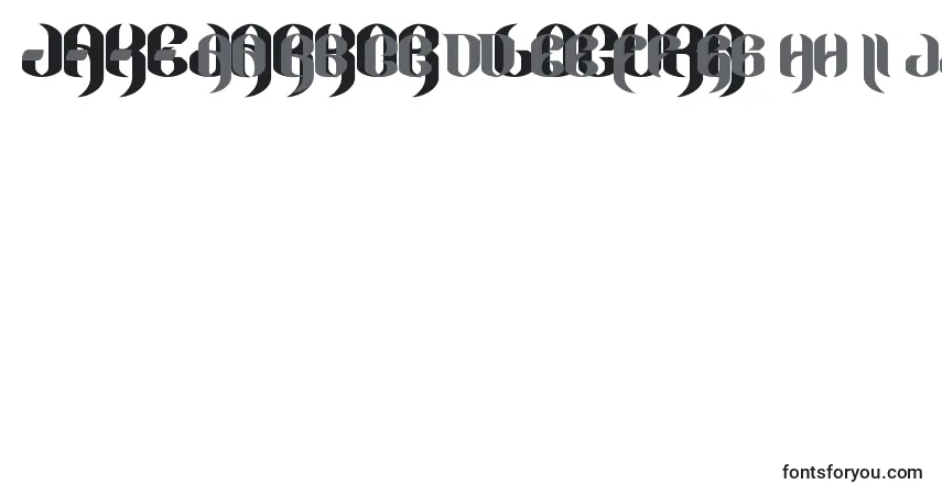 Шрифт JAKEJARKOR   LOCURA – алфавит, цифры, специальные символы