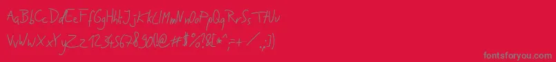 Jakobs Handwriting   Font – Gray Fonts on Red Background