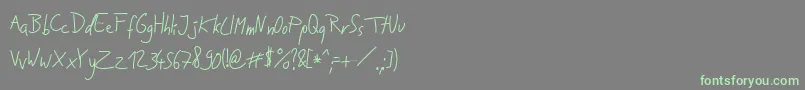 Jakobs Handwriting   Font – Green Fonts on Gray Background