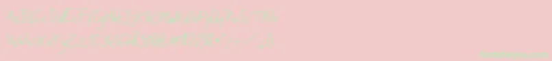 Jakobs Handwriting  -Schriftart – Grüne Schriften auf rosa Hintergrund