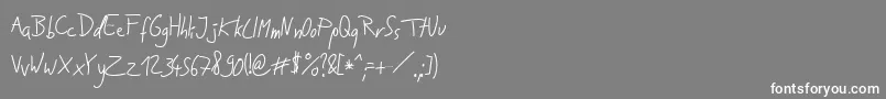 Jakobs Handwriting   Font – White Fonts on Gray Background