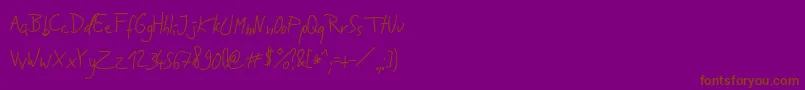 Jakobs Handwriting   Font – Brown Fonts on Purple Background