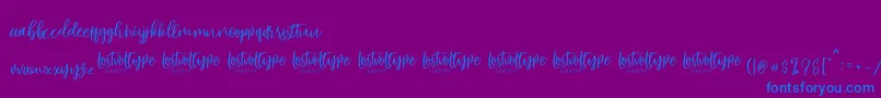 VayenthaScript Font – Blue Fonts on Purple Background