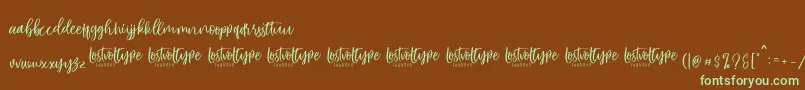 VayenthaScript Font – Green Fonts on Brown Background