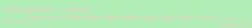 VayenthaScript-Schriftart – Rosa Schriften auf grünem Hintergrund