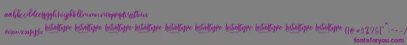 Шрифт VayenthaScript – фиолетовые шрифты на сером фоне