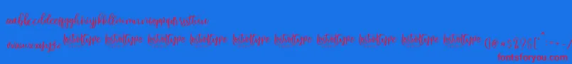 VayenthaScript Font – Red Fonts on Blue Background