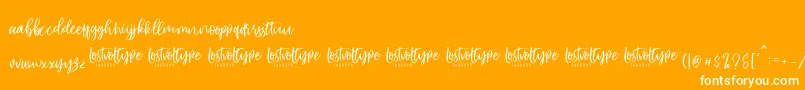 Fonte VayenthaScript – fontes brancas em um fundo laranja
