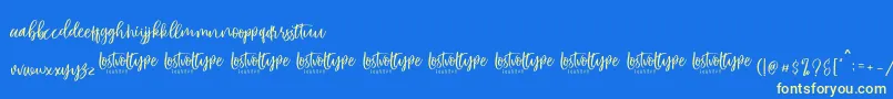 VayenthaScript Font – Yellow Fonts on Blue Background