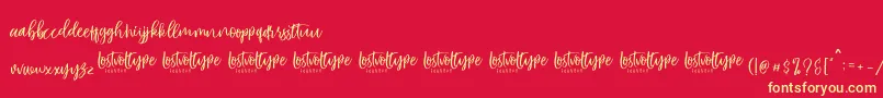 VayenthaScript Font – Yellow Fonts on Red Background