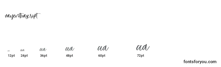 VayenthaScript Font Sizes