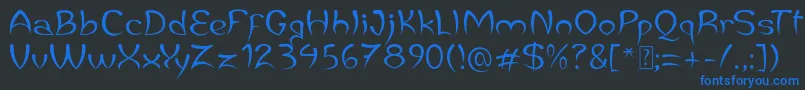 JaleasDemo Font – Blue Fonts on Black Background