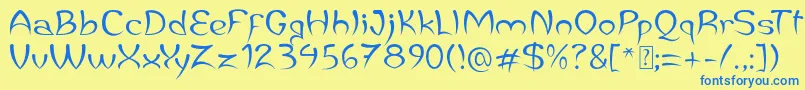 JaleasDemo Font – Blue Fonts on Yellow Background