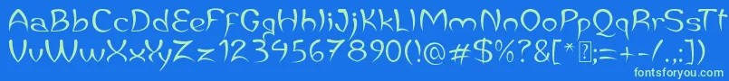 Шрифт JaleasDemo – зелёные шрифты на синем фоне