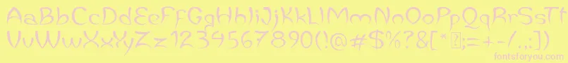 JaleasDemo Font – Pink Fonts on Yellow Background