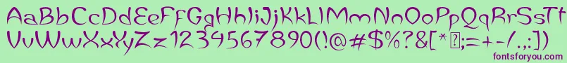 JaleasDemo Font – Purple Fonts on Green Background