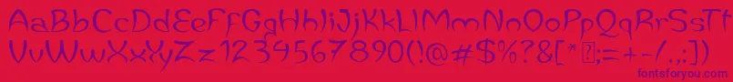 JaleasDemo-Schriftart – Violette Schriften auf rotem Hintergrund