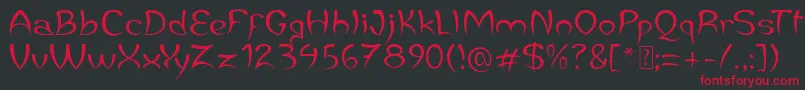 JaleasDemo Font – Red Fonts on Black Background